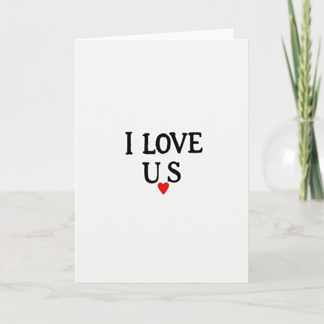 Minimalist I Love Us Heart Card (Front)