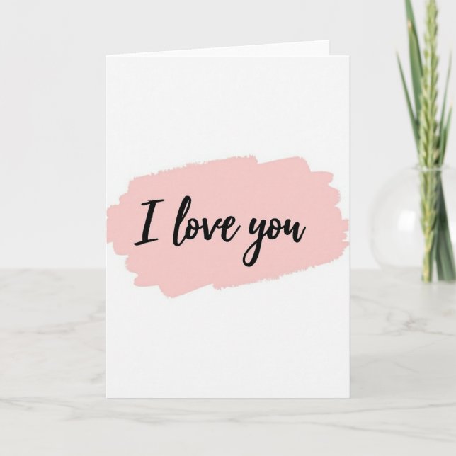 Minimalist I Love You Brush Card (Front)