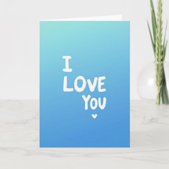 Minimalist I Love You Brushstroke Card (Front)