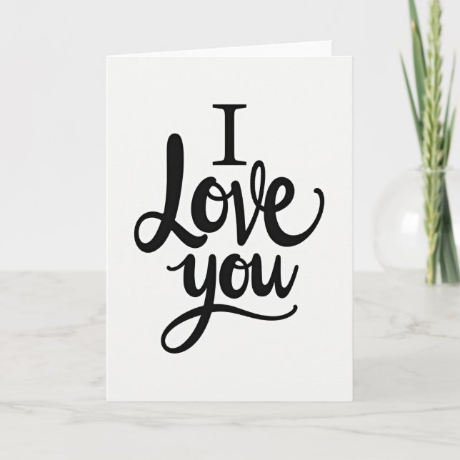 Minimalist I Love You Greeting Card (Front)
