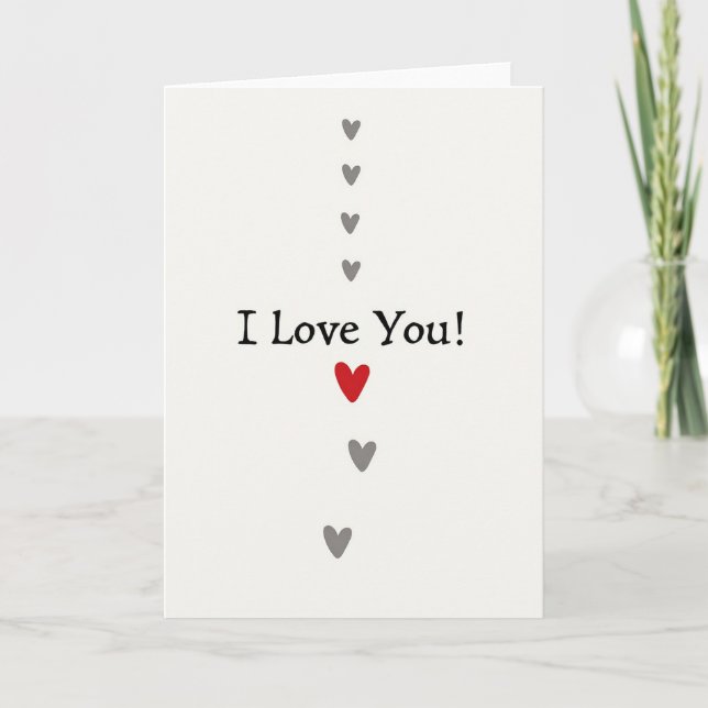 Minimalist I Love You Heart Line Card (Front)