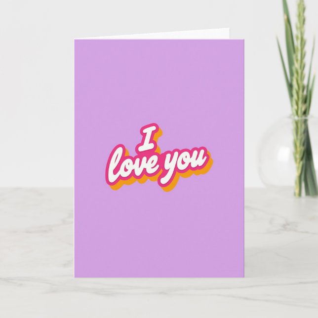 Minimalist I Love You Layered Card (Front)