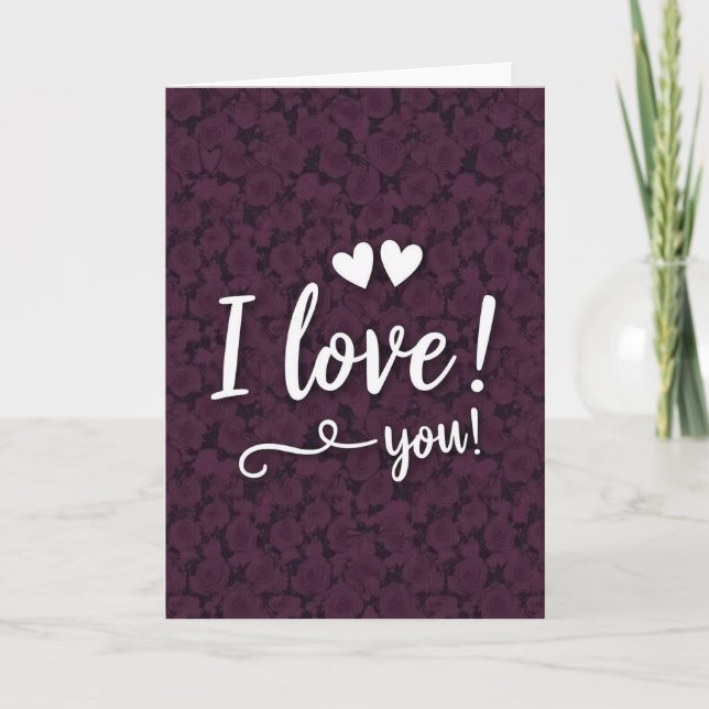 Minimalist I Love You Rose Card (Front)