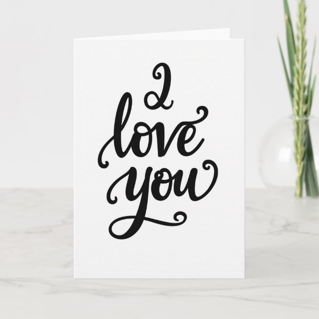 Minimalist I Love You Script Card (Front)