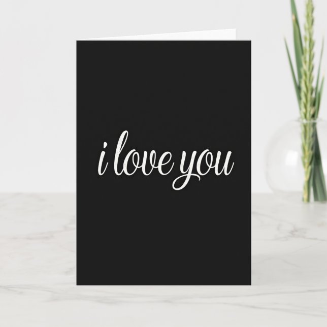 Minimalist I Love You Textured Card (Front)