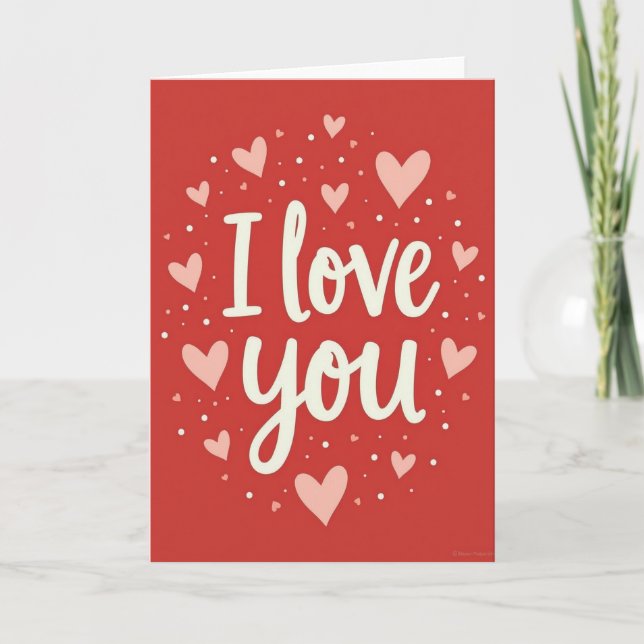 Minimalist I Love You Valentines Card (Front)