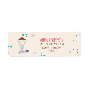 Minimalist Ice Cream Modern Colorful Caramel Label