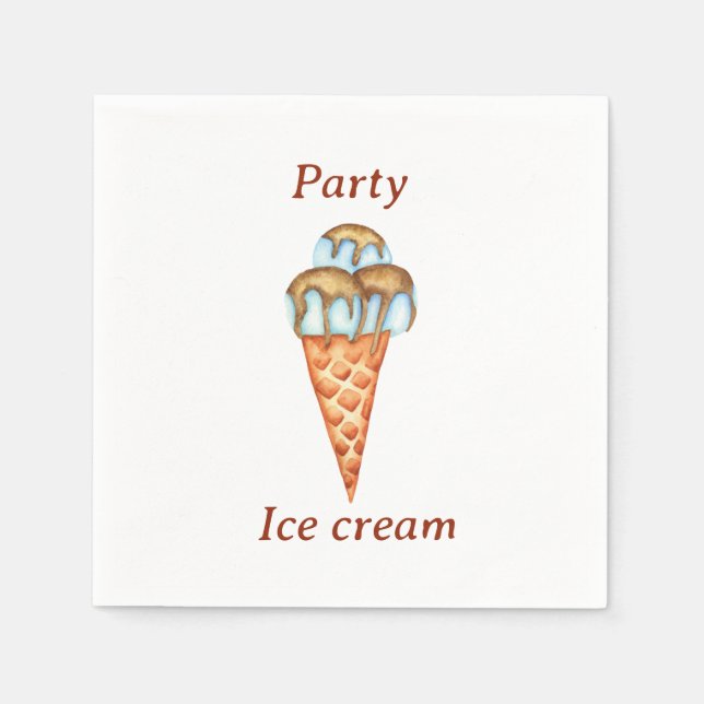 Minimalist Ice cream Party    Napkins (Front)