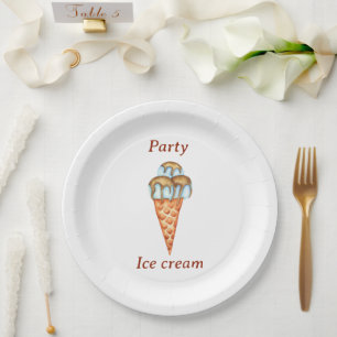 Minimalist Ice cream Party Paper Plates