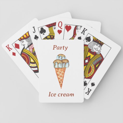 Minimalist Ice cream Party   Poker Cards