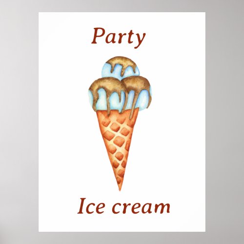 Minimalist Ice cream Party    Poster