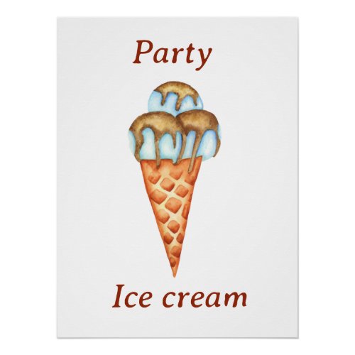 Minimalist Ice cream Party   Poster
