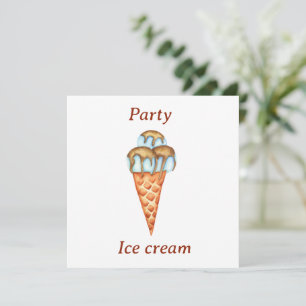 Minimalist Ice cream Party Thank You Card