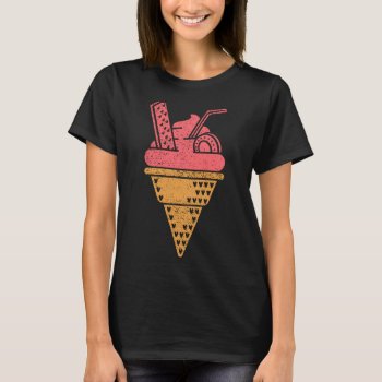 Minimalist Ice Cream T-shirt by OniTees at Zazzle
