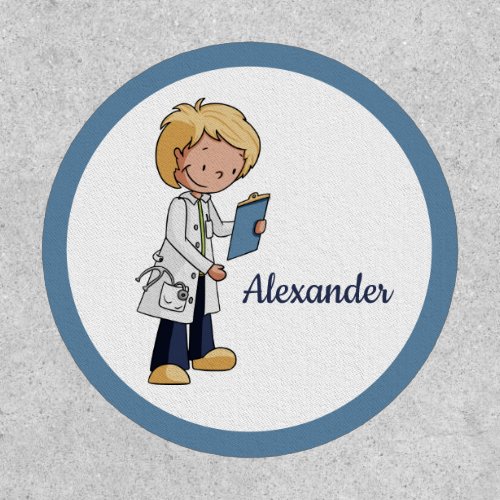 Minimalist Illustrated Man Doctor Personalized Patch