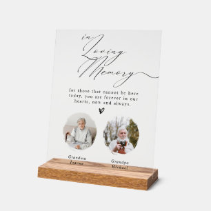 Minimalist In Loving Memory 2 Photos Wedding Sign