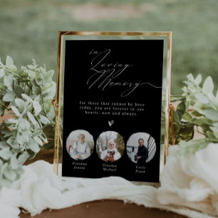 Minimalist In Loving Memory 3 Photos Wedding Sign