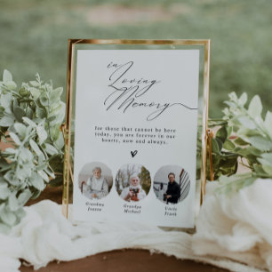 Minimalist  In Loving Memory 3 Photos Wedding Sign