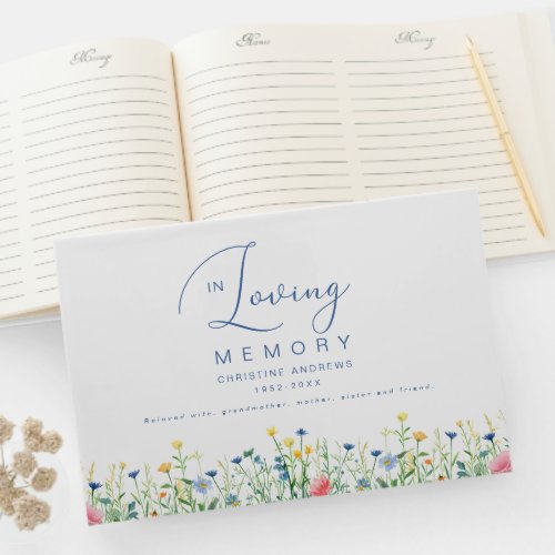 Minimalist In Loving Memory Funeral Guest Book