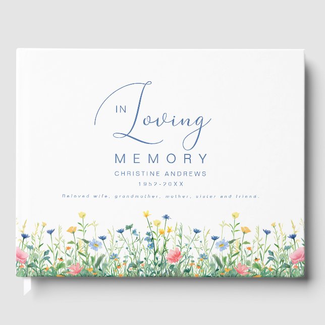 Minimalist In Loving Memory Funeral Guest Book (Front)