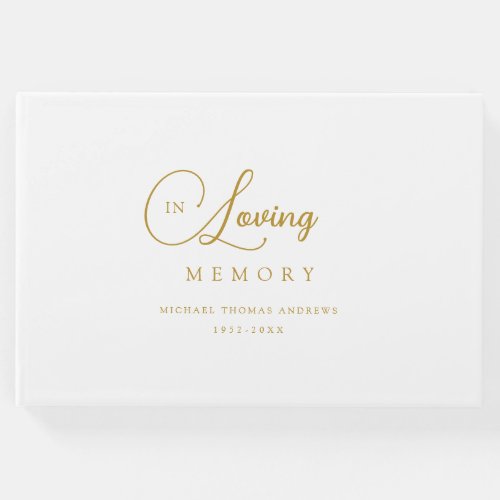 Minimalist In Loving Memory Funeral Guest Book