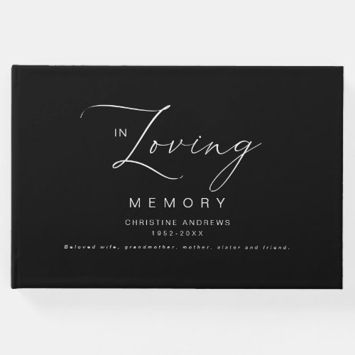 Minimalist In Loving Memory Funeral Guest Book