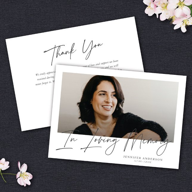 Minimalist In Loving Memory Memorial Photo Card (Creator Uploaded)