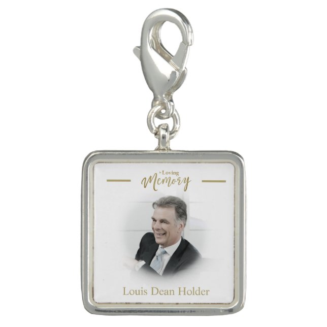 Minimalist In Loving Memory Photo Remembrance Charm (Front)