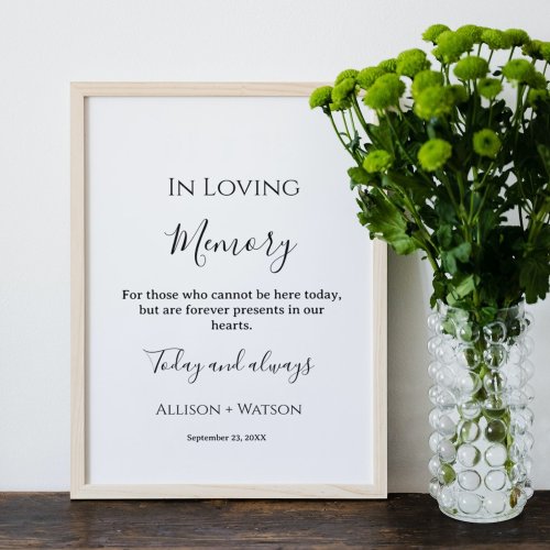 Minimalist in Loving memory sign wedding forever 