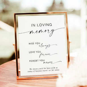 Minimalist In Loving Memory Sign Wedding Sign