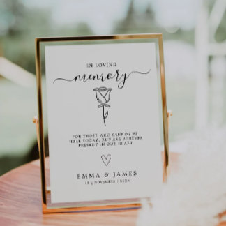 Minimalist In Loving Memory Wedding Sign Invitation