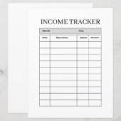 Minimalist Income Tracker FLYER (Front/Back)