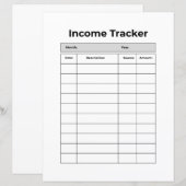 Minimalist Income Tracker | Printable Finance Log  (Front/Back)