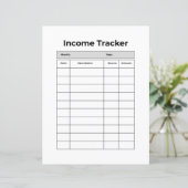 Minimalist Income Tracker | Printable Finance Log  (Standing Front)