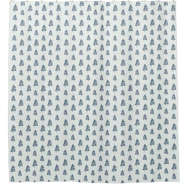 Minimalist Indian inspired leaf botanical pattern Shower Curtain (Front)