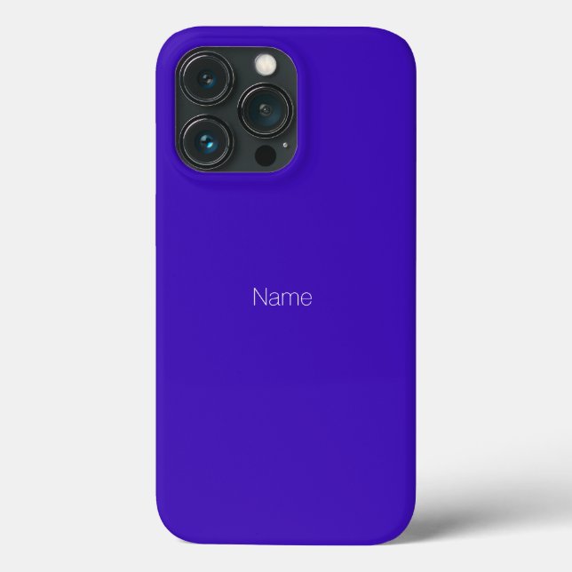 Minimalist indigo blue custom name monogram solid Case-Mate iPhone case (Back)