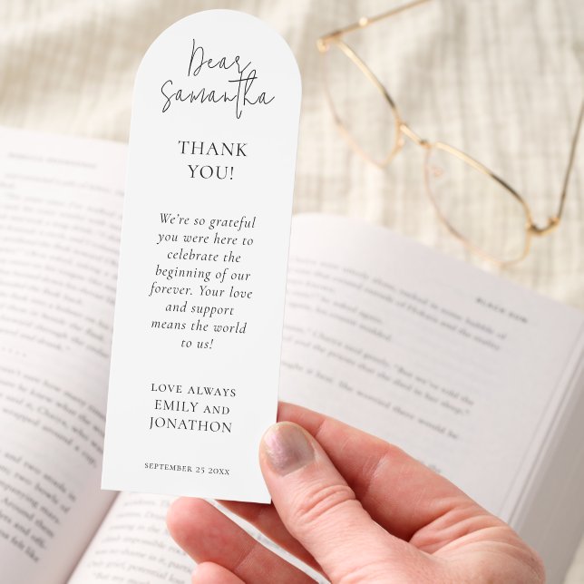 Minimalist Individual Guest Name wedding favor  Bookmarks (Hand)