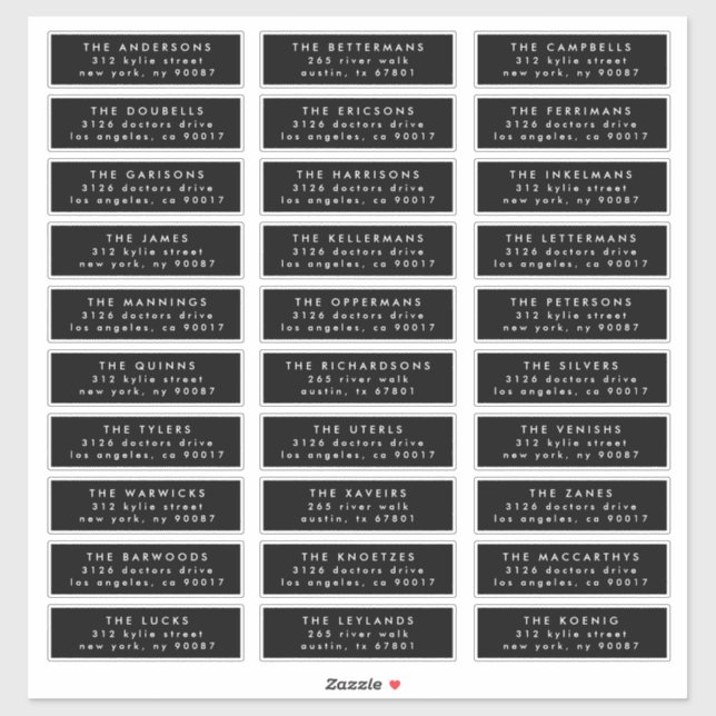 MINIMALIST individual wedding guest address Sticker (Sheet)