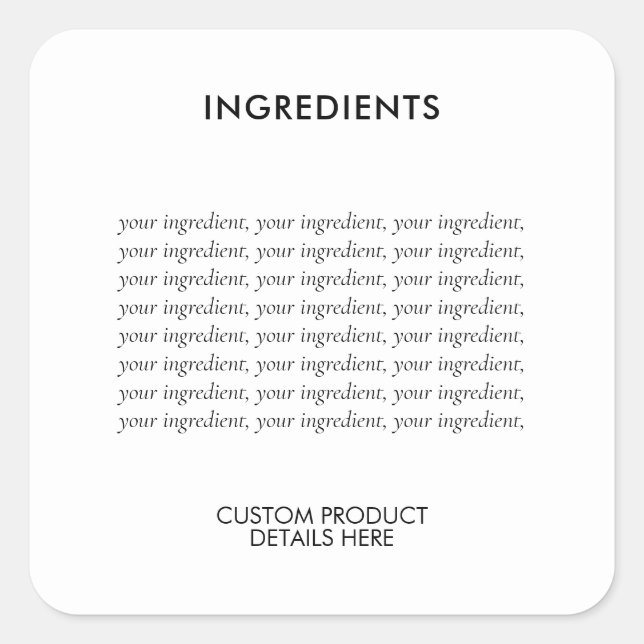 Minimalist Ingredients Product Label (Front)