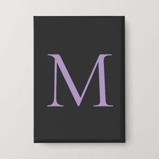 Minimalist Initial Letter Monogram Modern Button (Front)