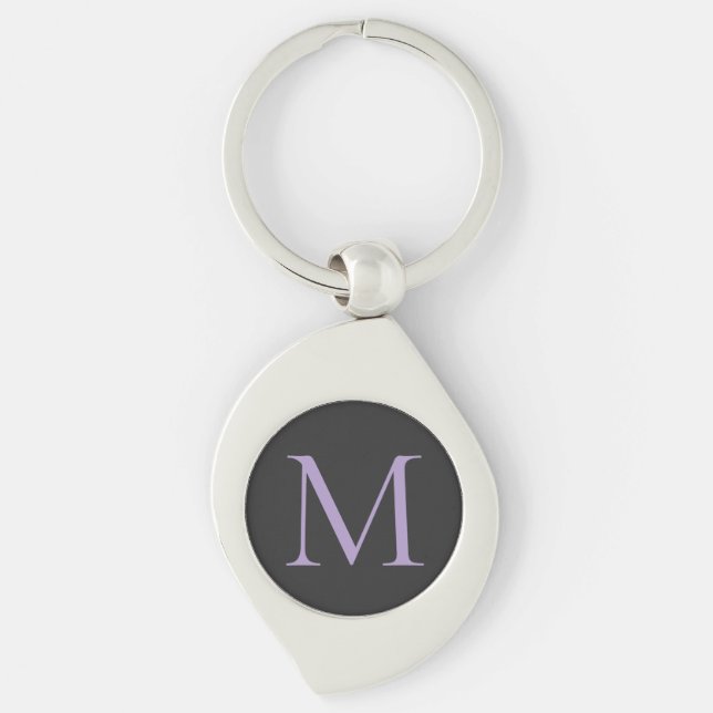 Minimalist Initial Letter Monogram Modern Keychain (Front)