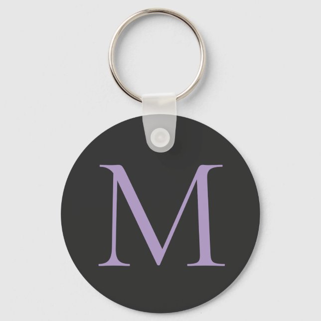 Minimalist Initial Letter Monogram Modern Keychain (Front)