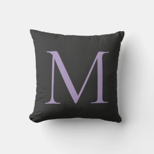 Minimalist Initial Letter Monogram Modern Throw Pillow