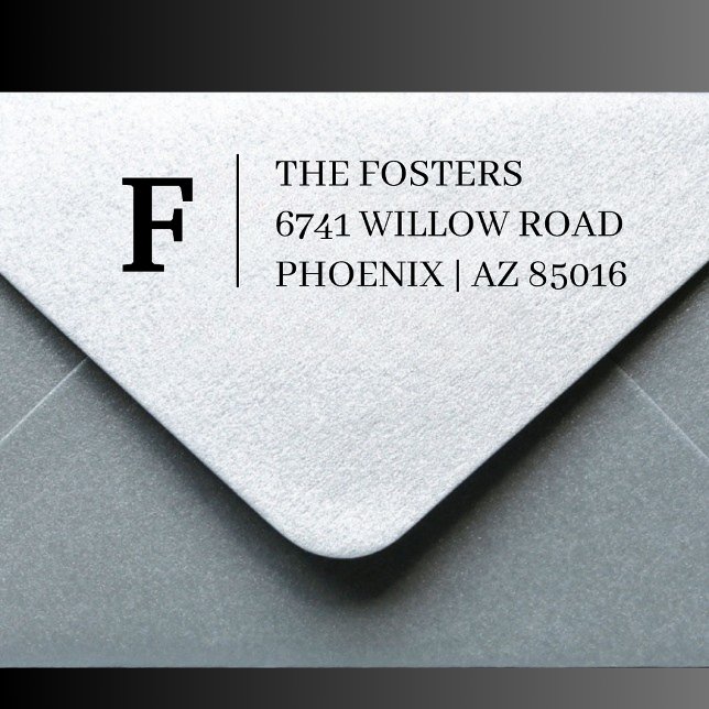 Minimalist Initial Return Address Rubber Stamp (Creator Uploaded)