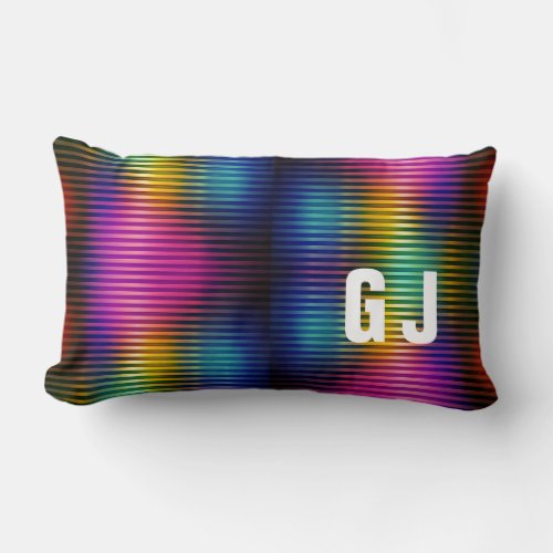 Minimalist Initialized Colorful Design Lumbar Pillow