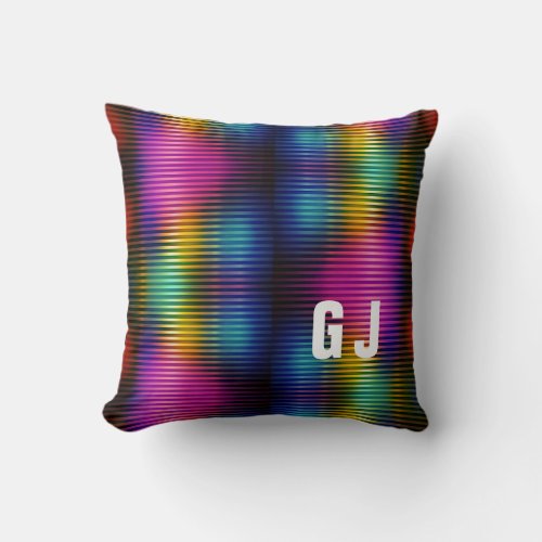 Minimalist Initialized Colorful Design Throw Pillow