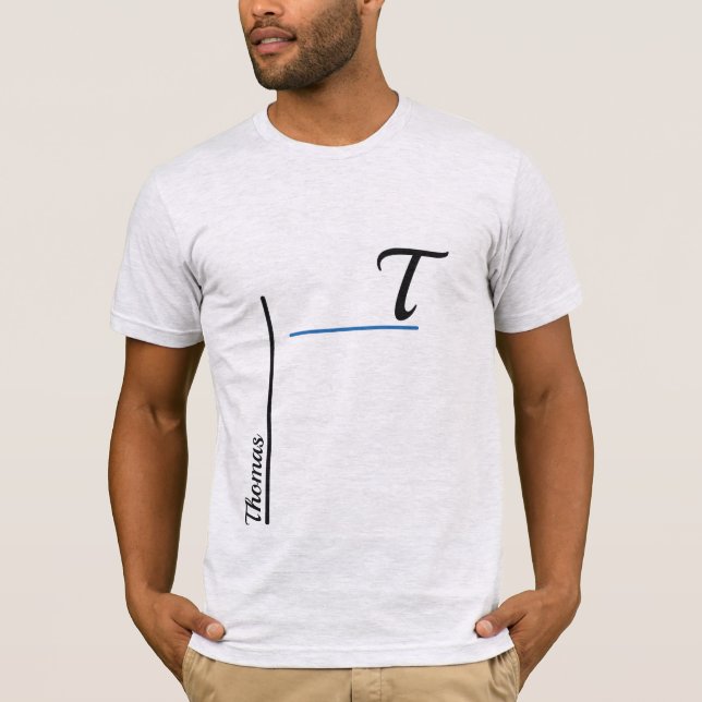 Minimalist Initials and Vertical Name T-Shirt (Front)