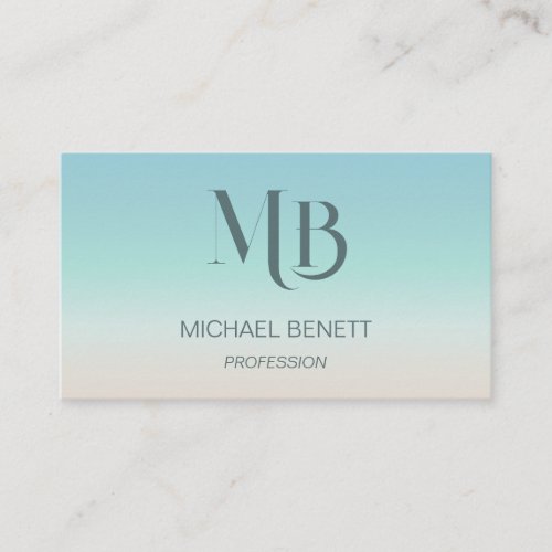  Minimalist Initials Coastal Business Card
