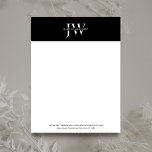 Minimalist Initials Monogram Black & White Company Letterhead<br><div class="desc">Create personalized letterheads for your business with this fully editable corporate letterhead design. Featuring a simple black and white design with space for your initials or logo as well as your business details,  a very easy way to make your own branded letterheads!</div>