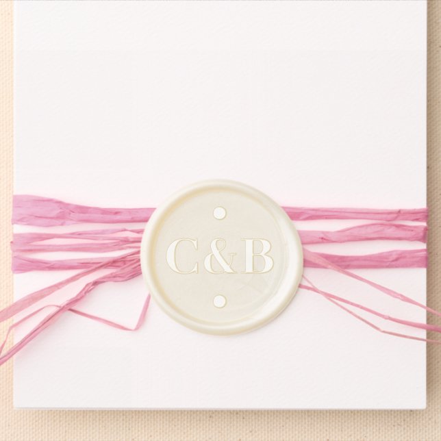 Minimalist Initials Monogram Wedding Wax Seal Sticker (Front)